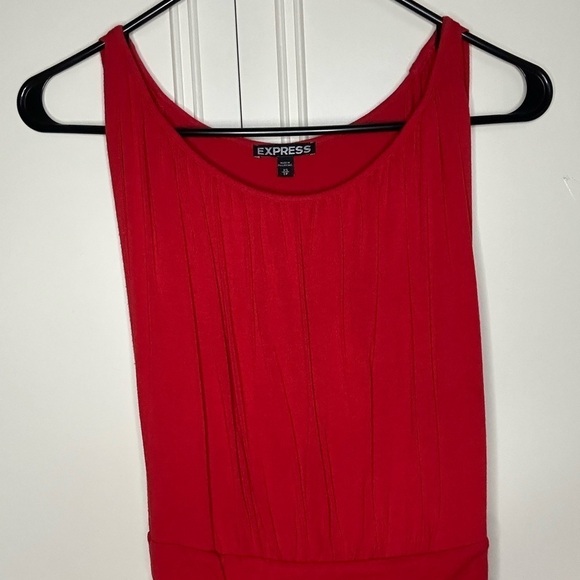 Express Red A-line Dress with Elastic Waist and Lined Skirt Size XS Party Formal - Picture 2 of 4